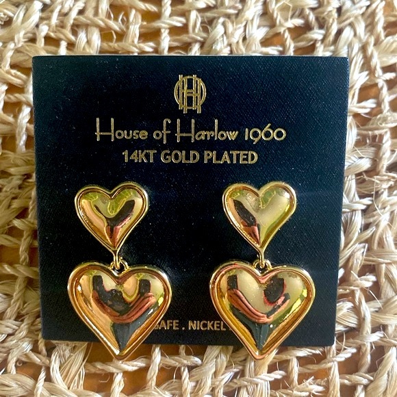 House of Harlow Double Heart Earrings - Picture 8 of 9